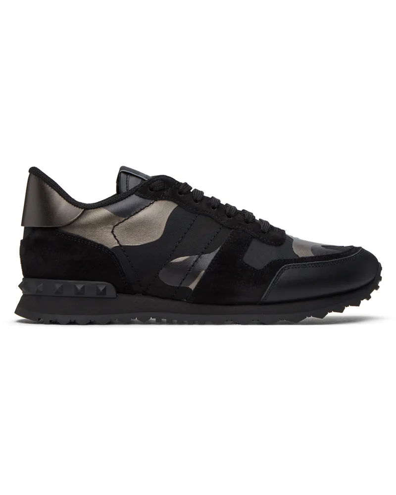 Valentino Garavani Black Rockrunner Sneakers Nero-dark