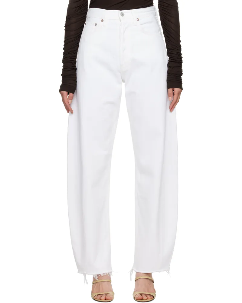 AGOLDE White Luna High Rise Pierced Taper Jeans Element