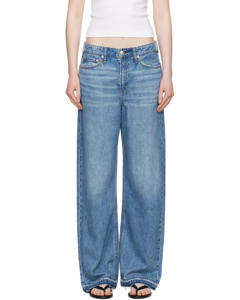 Rag & Bone Blue Featherweight Logan Wide-Leg Jeans Orian