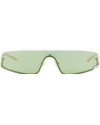 Gucci White Mask-Shaped Sunglasses Ivory-ivory-green