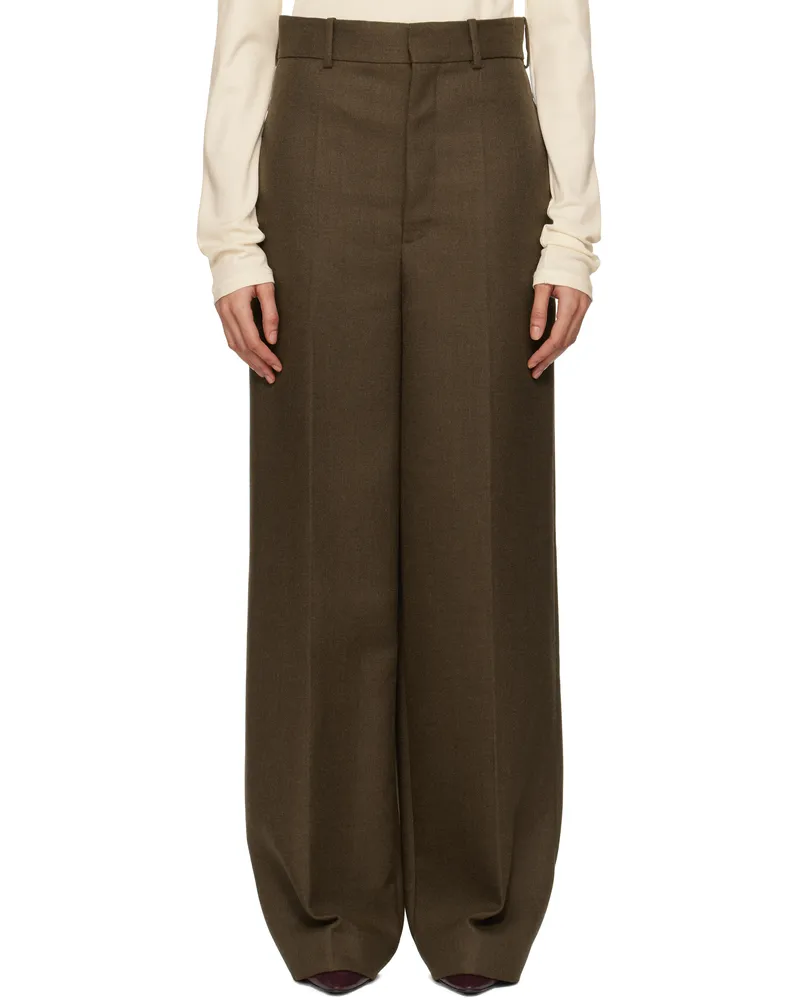 Carven Brown Double Worsted Wool Trousers Brown
