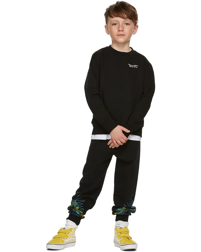 Marcelo Burlon | County of Milan Kids Black Cross Print Logo Sweatshirt White