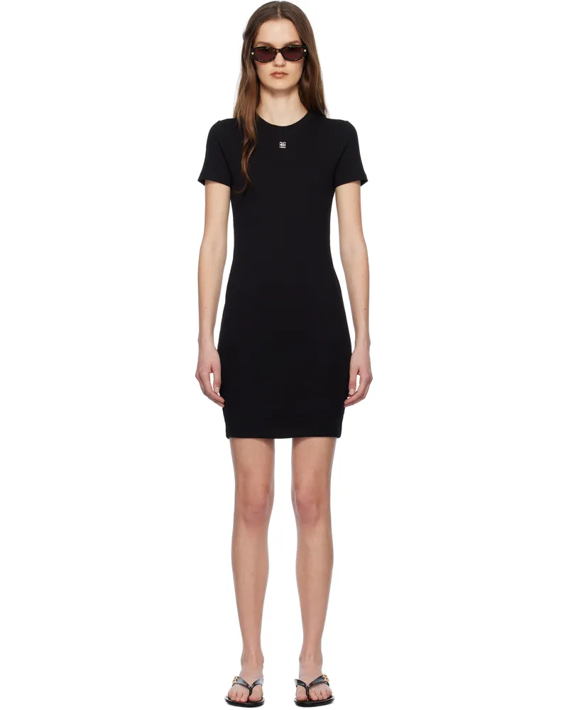 Givenchy Black 4G Short Sleeves Rib Tank Minidress 001-black