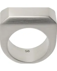 Rick Owens Silver Beveled Ring Palladio