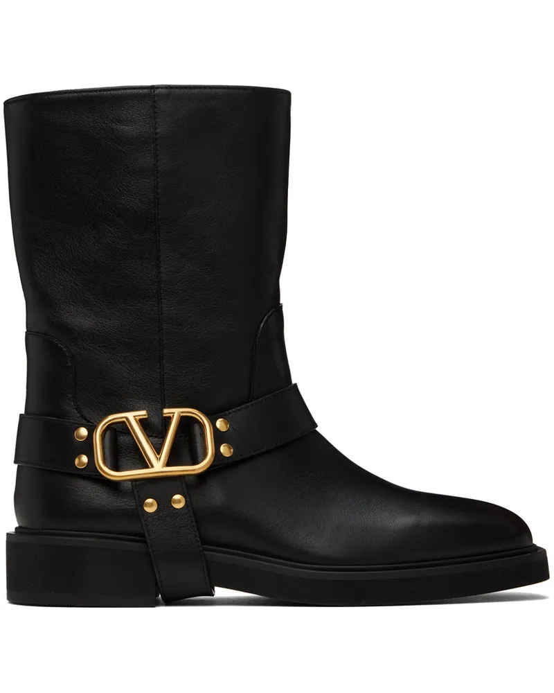 Valentino Garavani Black VLogo Signature Calfskin Boots 0no