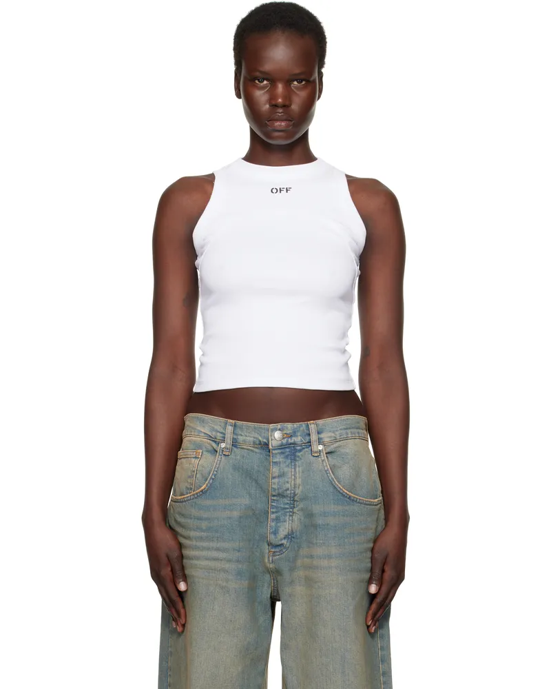 OFF-WHITE White 'Off' Stamp Rib Round Tank Top White