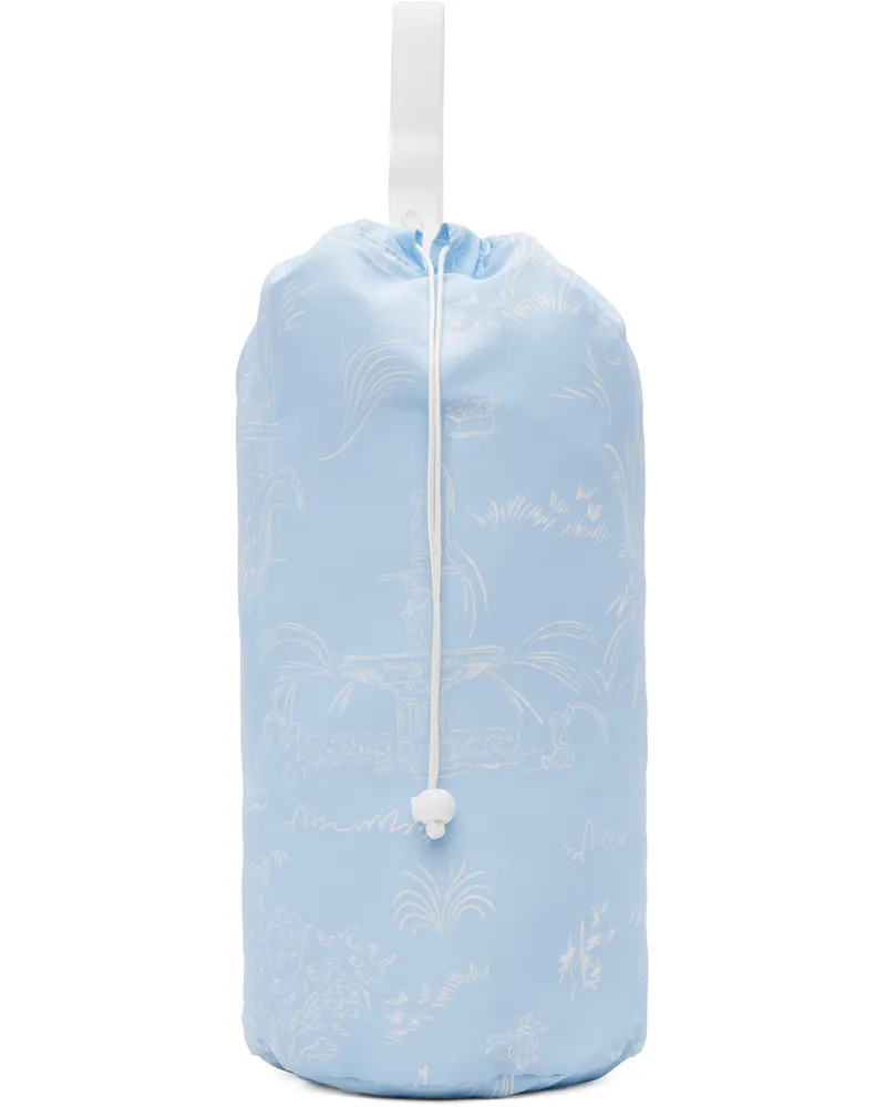Kijun Blue Drawstring Sport Bag Print