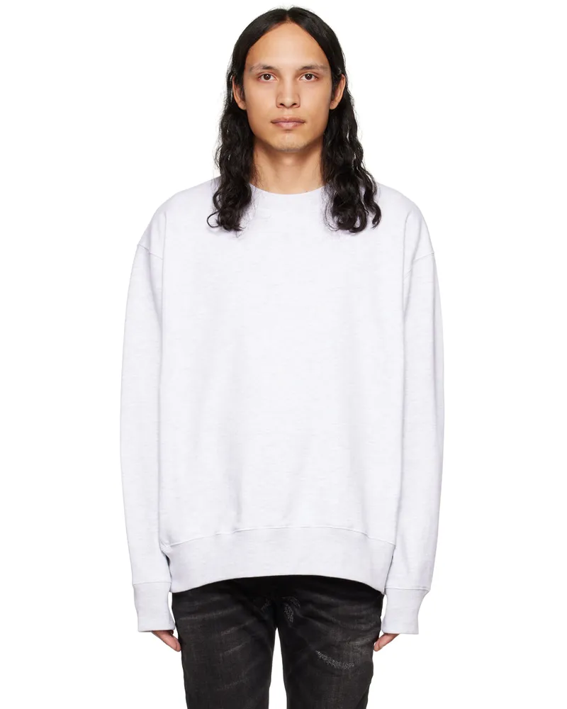 WE 11 DONE Gray Crewneck Sweatshirt Grey
