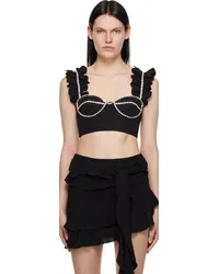 Area Black Ruffle Tank Top Black