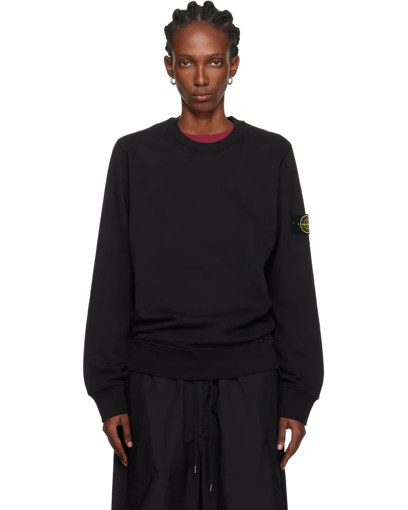 Stone Island Black 6100060 Organic Cotton Fleece Sweatshirt V0029