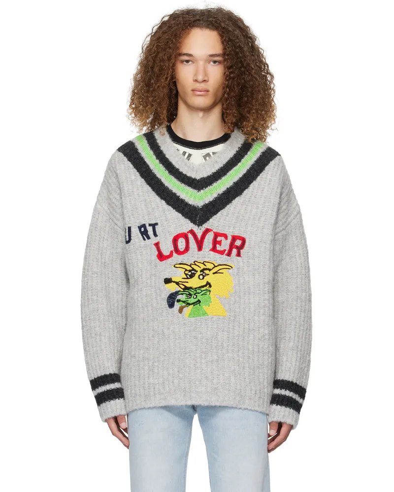 ERL Gray 'Hurt Lover' Sweater Grey