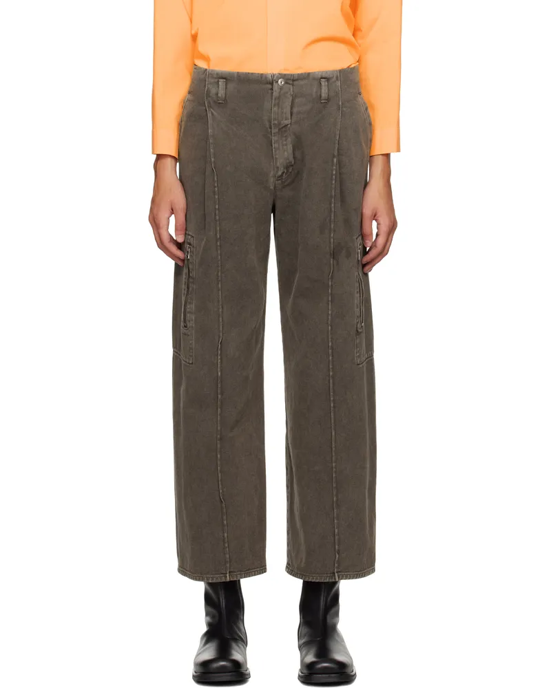Omar Afridi Brown Octet 2D Denim Cargo Pants Brown