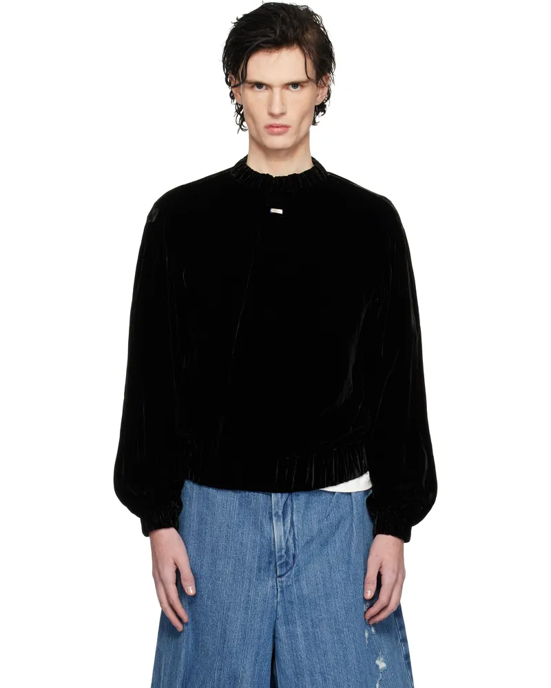 Adererror Black Velvet Sweatshirt Noir