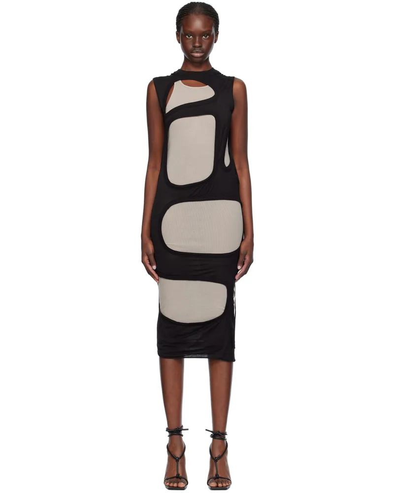 DRKSHDW by Rick Owens Black Membrane II Midi Dress 09