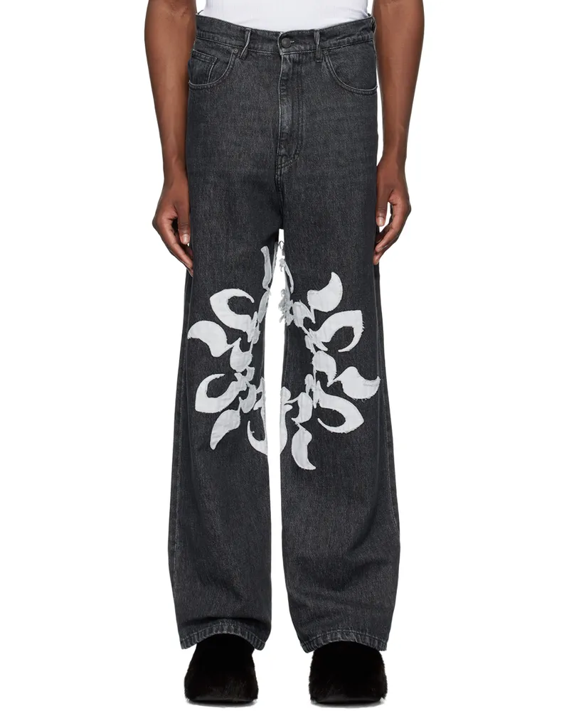 KUSIKOHC Black Patch Jeans Black