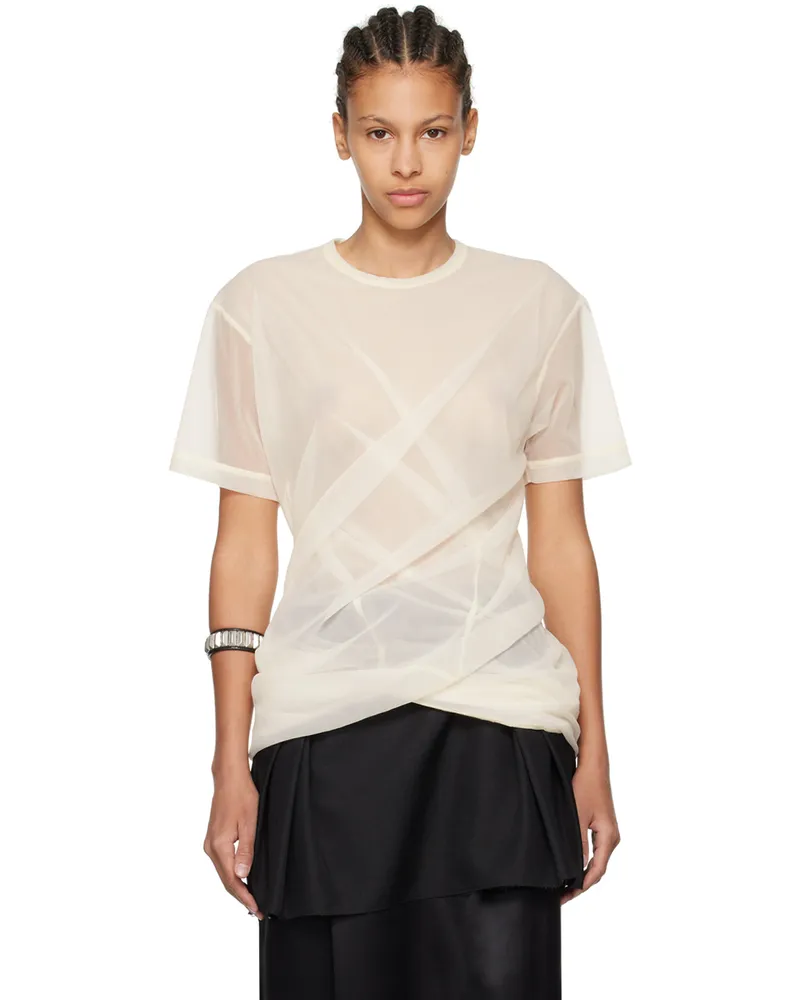 Junya Watanabe Beige Draped T-Shirt Beige