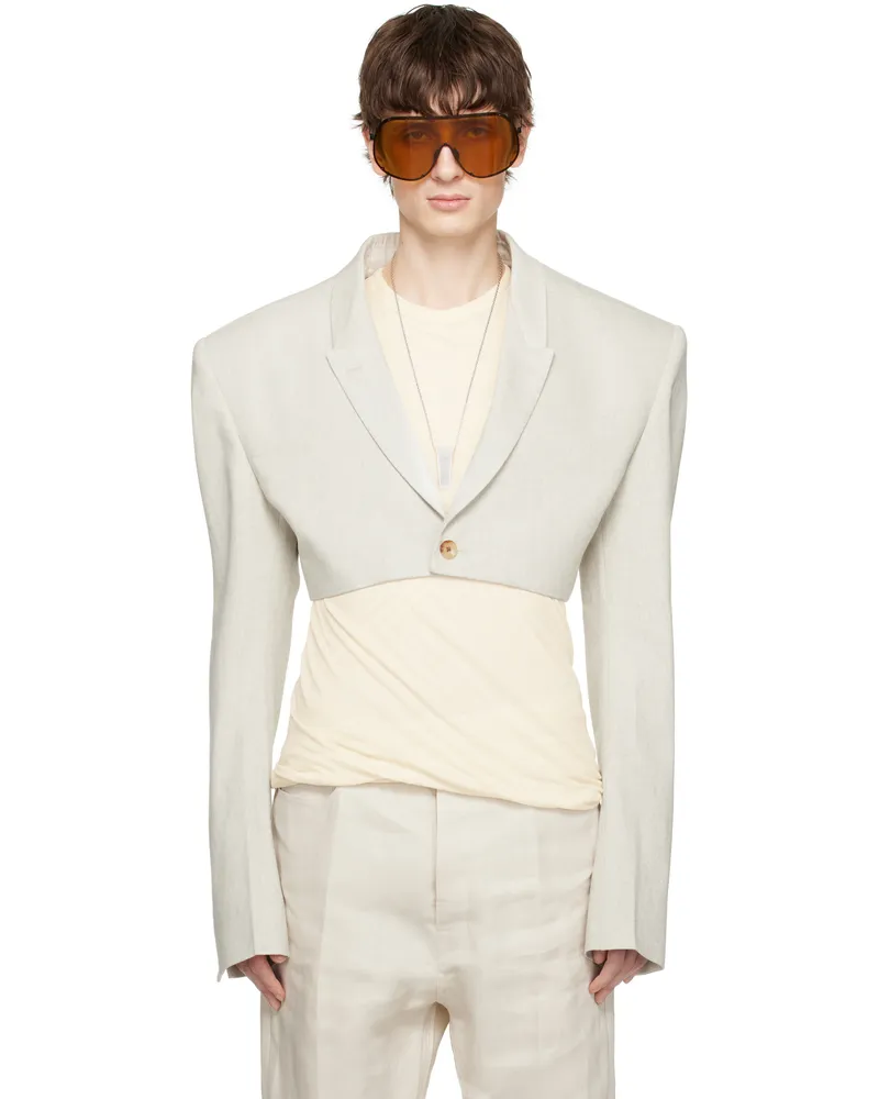 Rick Owens Off-White Hollywood LS Micro Tatlin Denim Blazer 41