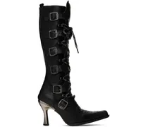 Black New Rock Edition Moto Lace-Up Boots