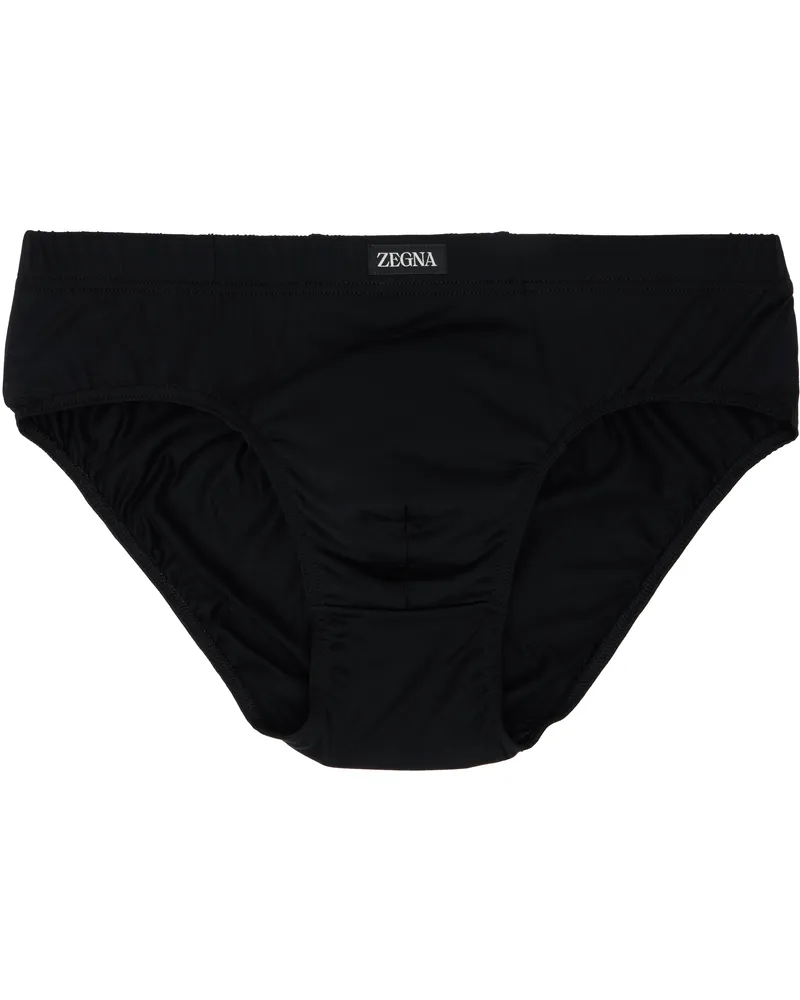 Ermenegildo Zegna Black Cotton Briefs 001
