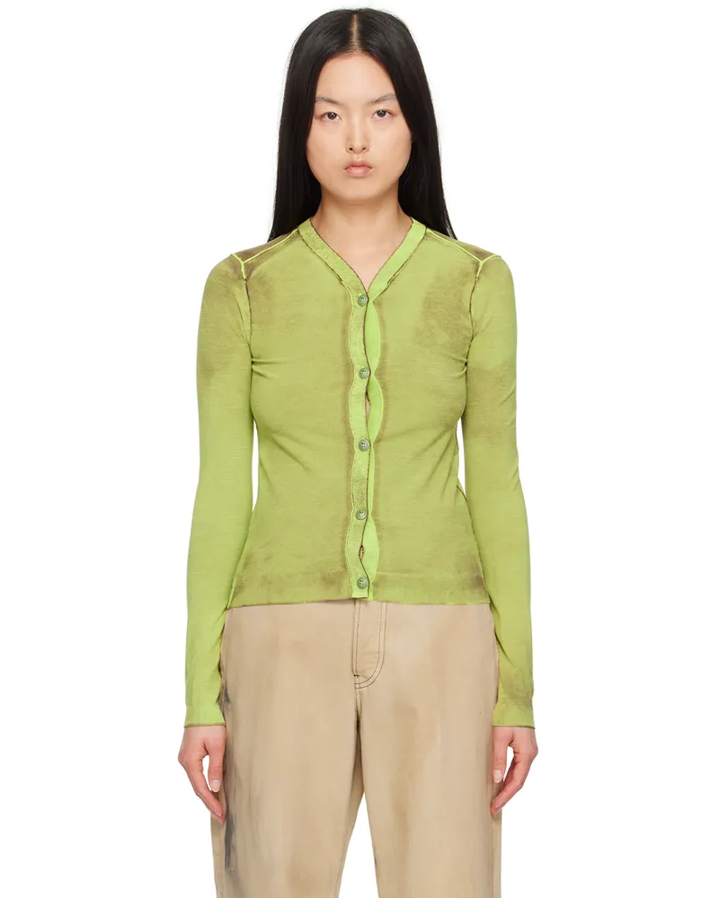 Acne Studios Green Button-Up Cardigan Abe