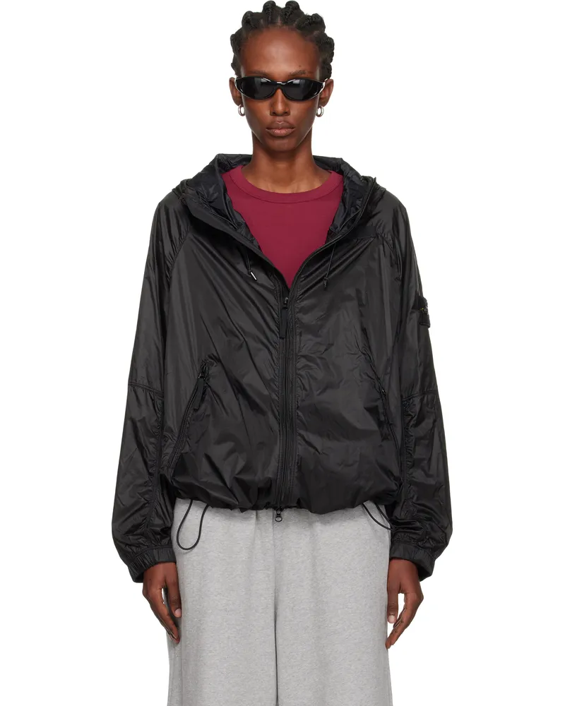 Stone Island Black Q100008 Ripstop Light HT Nylon Jacket V0062