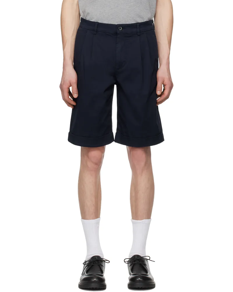 BARENA Navy Scandola Palio Shorts Navy