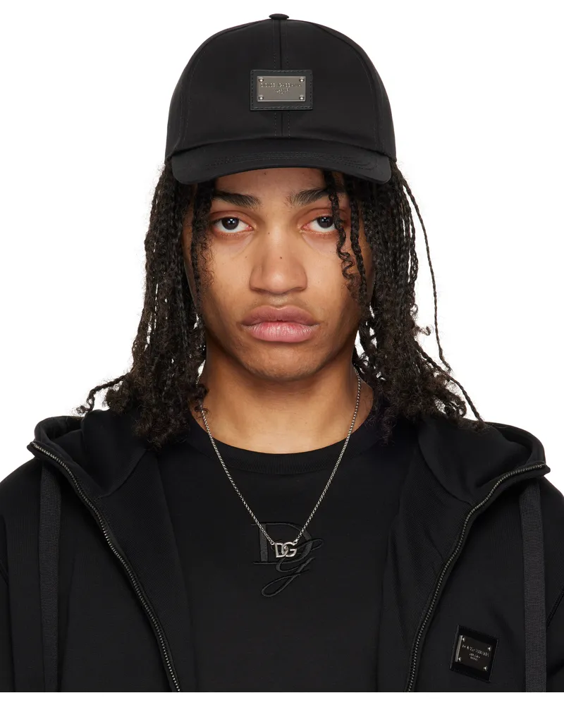 Dolce & Gabbana Black Branded Tag Baseball Cap Gh590agf421