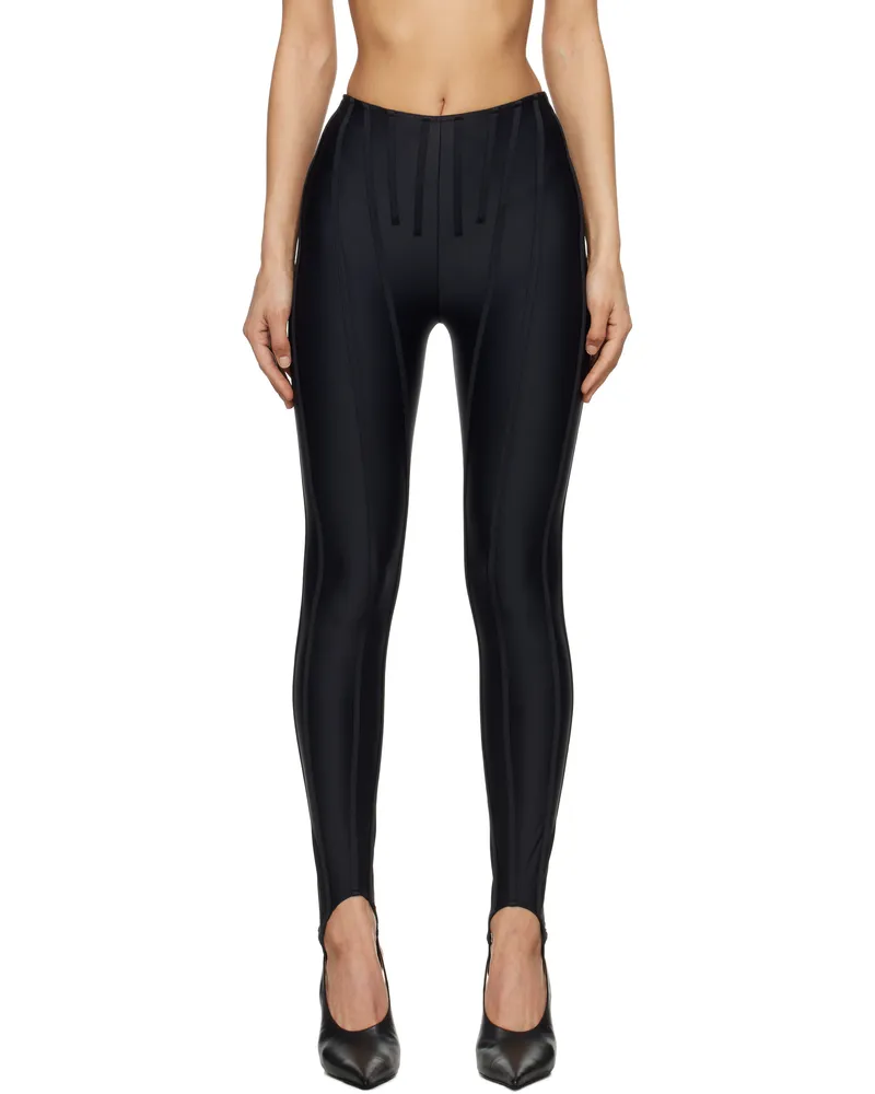Thierry Mugler Black Corseted Leggings 1999