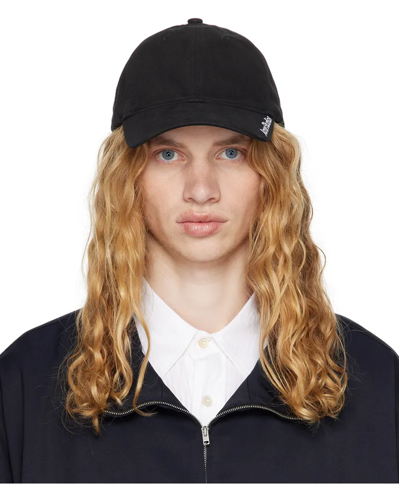 Acne Studios Black Embroidered Logo Cap Black