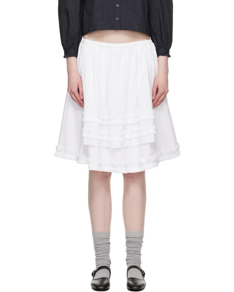 Sandy Liang White Henri Midi Skirt White