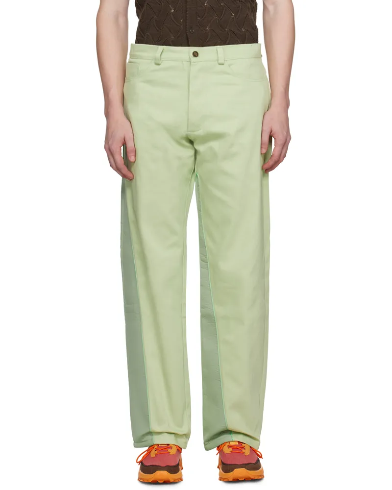 Robyn Lynch Green Paneled Jeans 24496965