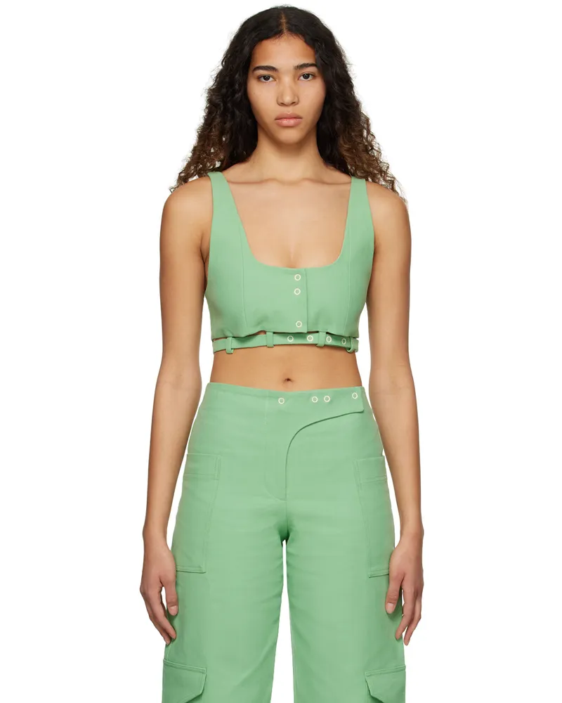 Ganni Green Suiting Tank Top 484
