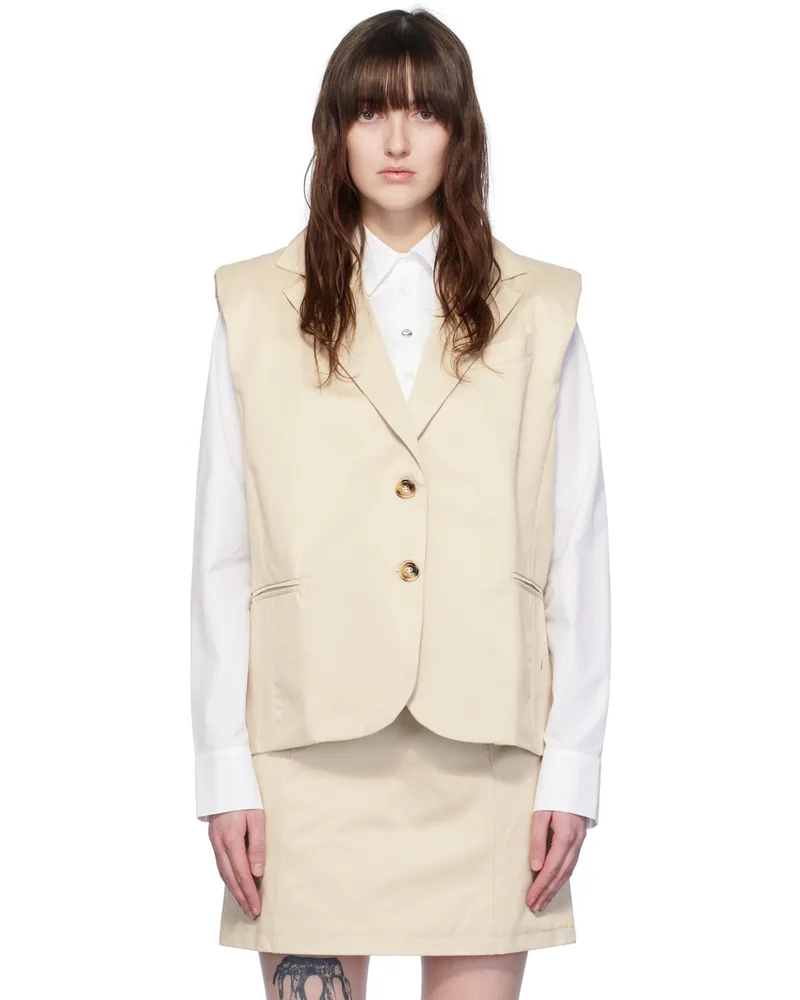 Elleme Beige Sleeveless Blazer Beige