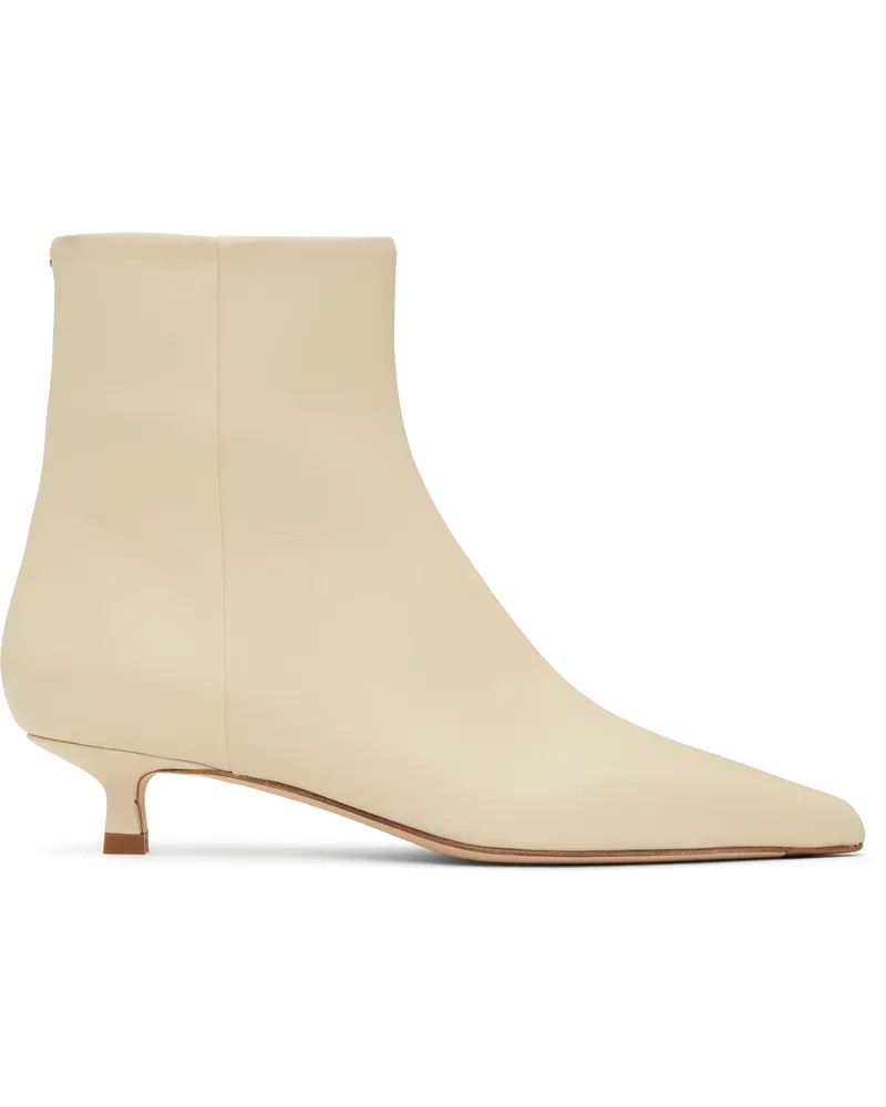 aeyde Off-White Sofie Leather Ankle Boots Creamy