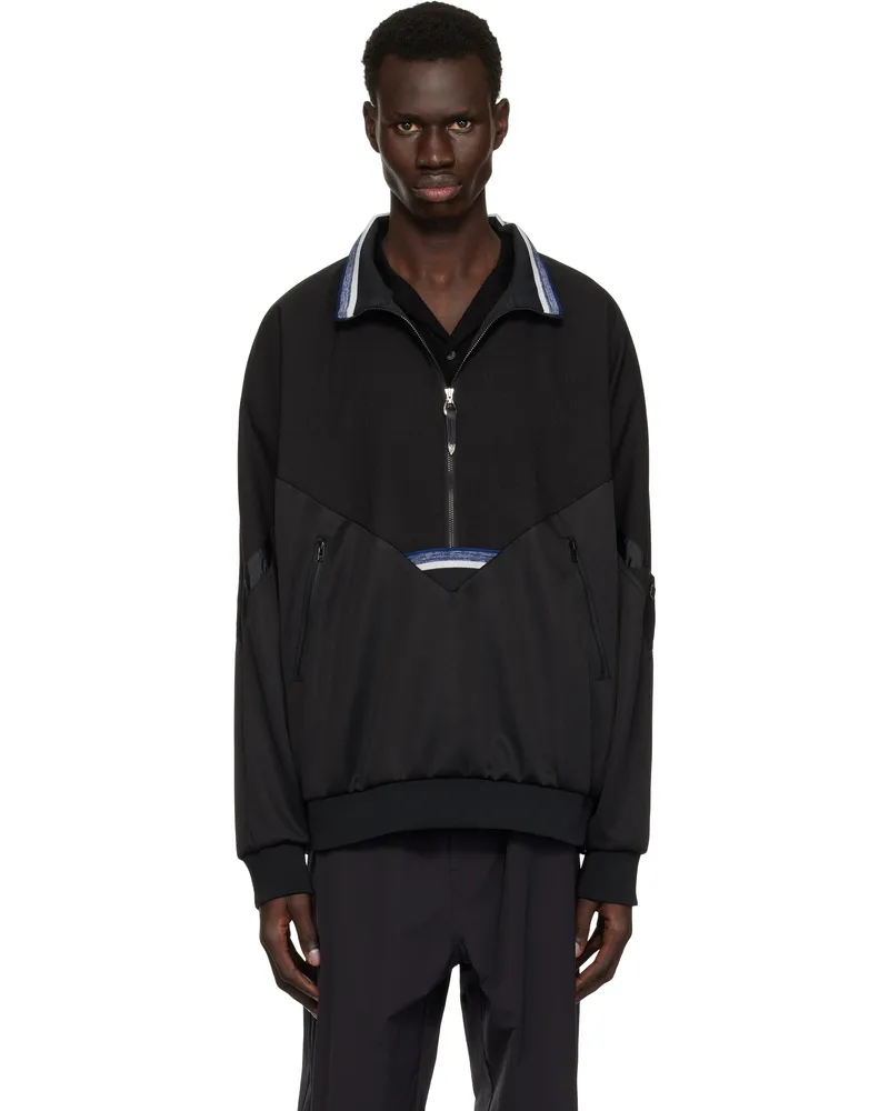 Toga Black Half-Zip Track Jacket Black