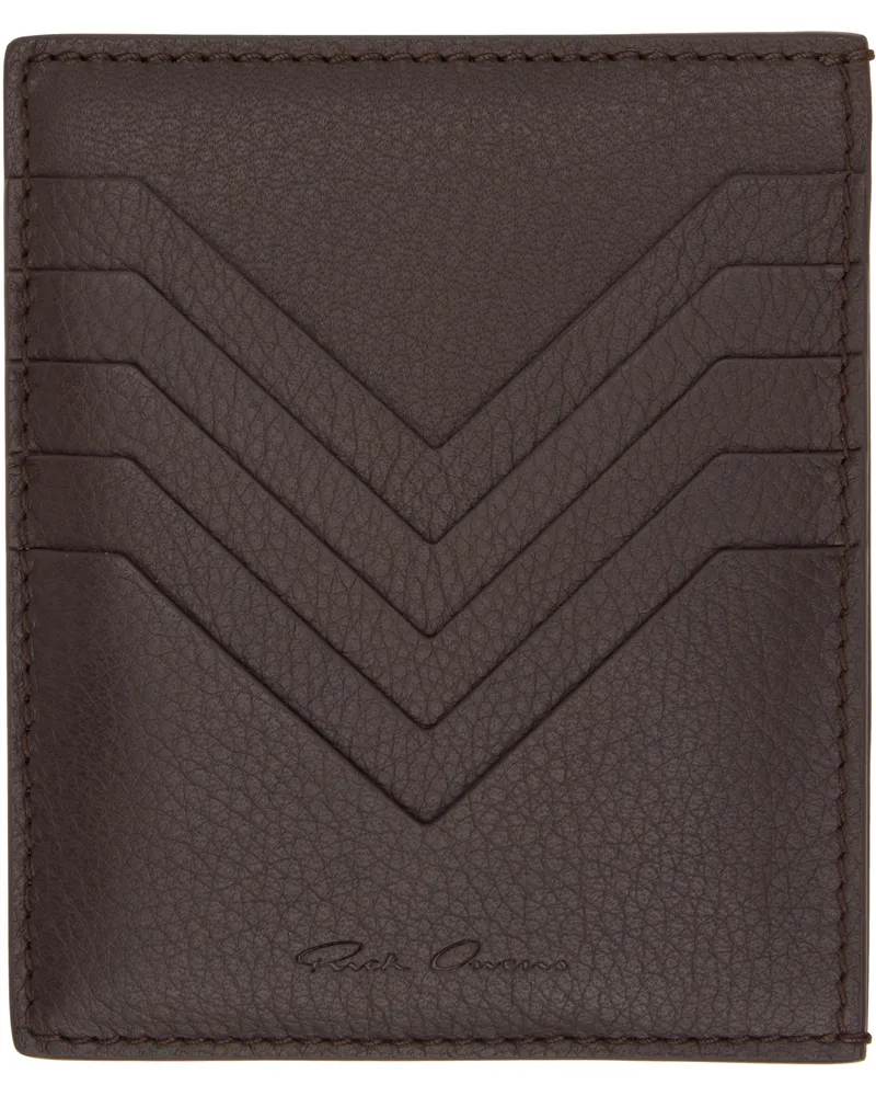 Rick Owens Brown Hollywood Square Card Holder 14