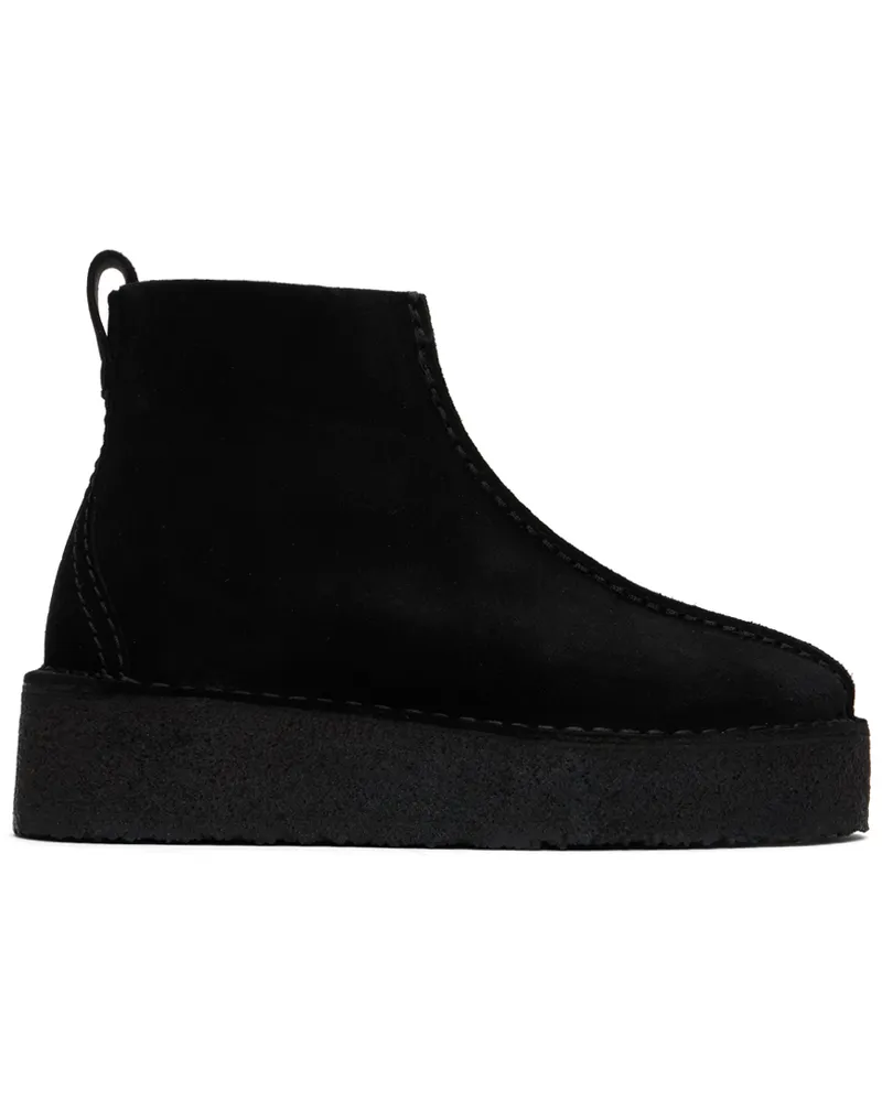 Clarks Black Trek Wedge Boots Black