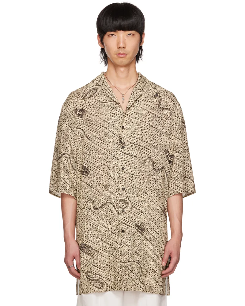 LU'U DAN Beige Snake Pyjama Shirt Light