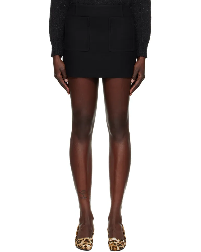 Bottega Veneta Black Double Cotton Miniskirt 1000