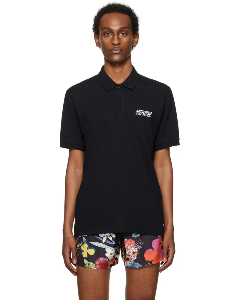 Moschino Black Embroidered Polo A1555