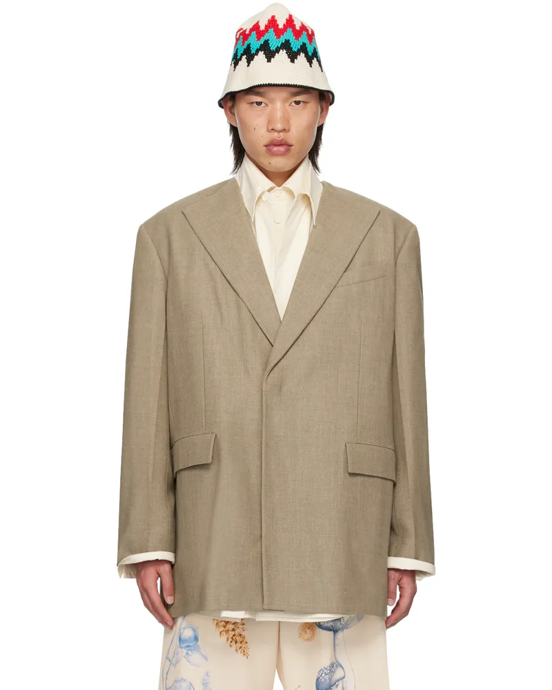 Jil Sander Taupe Padded Blazer 924
