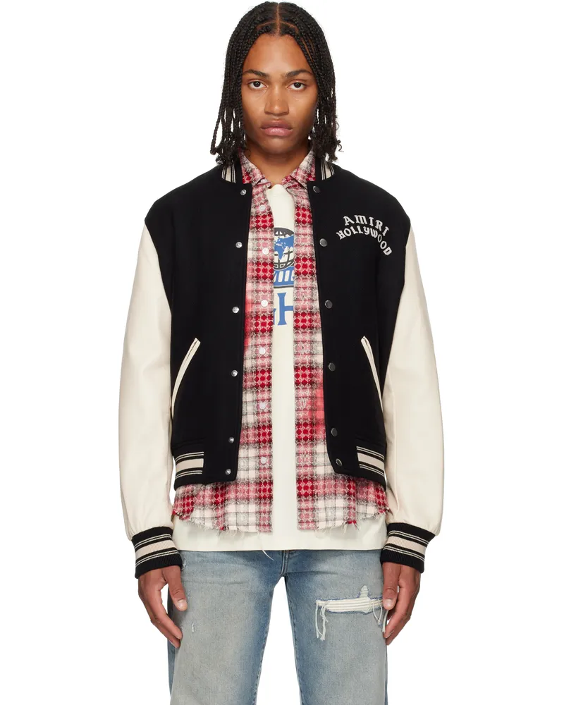Amiri Black & White 'AMIRI Hollywood' Bomber Jacket Black