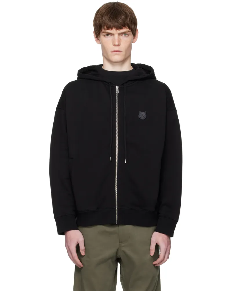 Kitsuné Black Bold Fox Head Patch Fullzip Oversize Hoodie P199