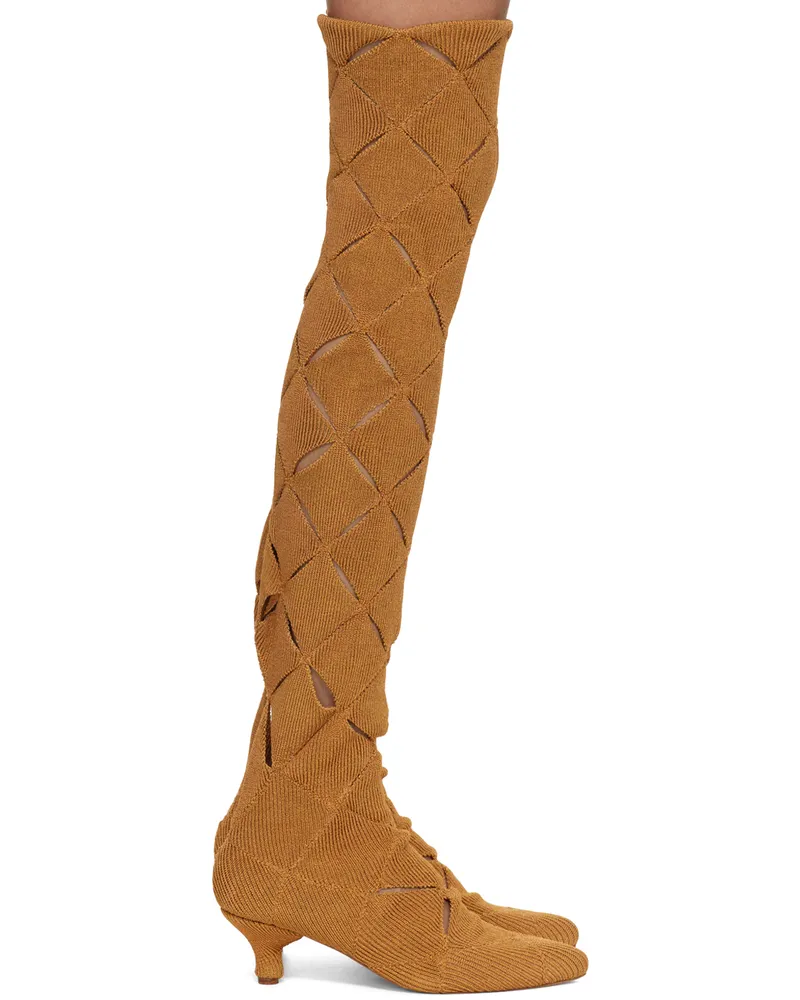 Isa Boulder SSENSE Exclusive Orange Argyle Tall Boots Fanta