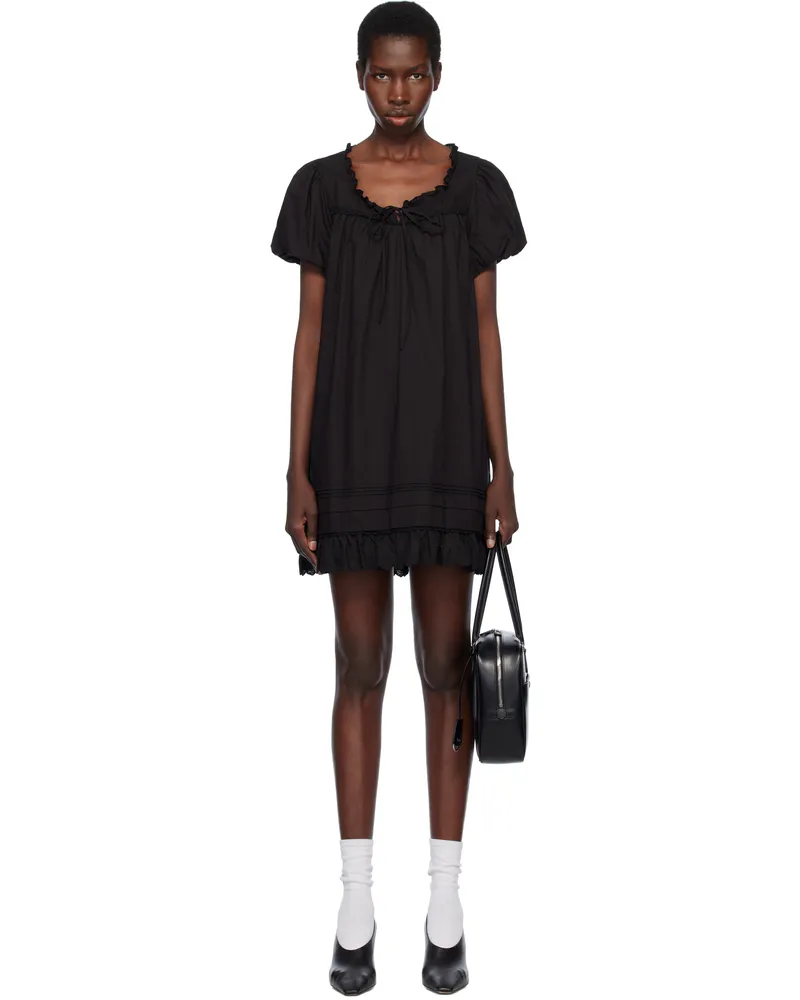 Dunst Black Puff Shirring Minidress Black