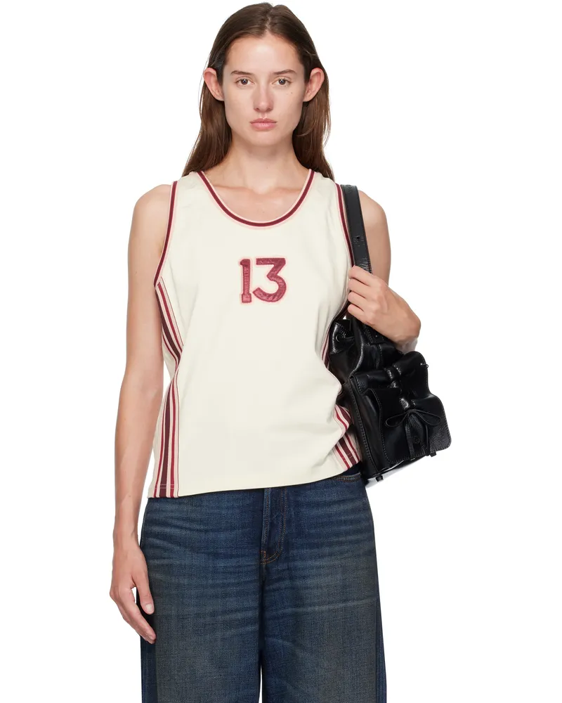 Acne Studios Off-White Embroidered-Logo Tank Top Aei