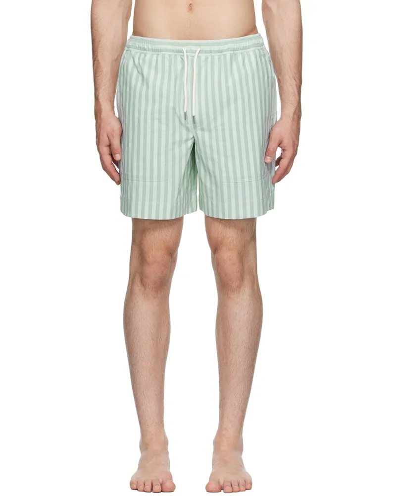Kitsuné Green Striped Shorts S409