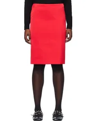 WE 11 DONE Red Vented Midi Skirt Red