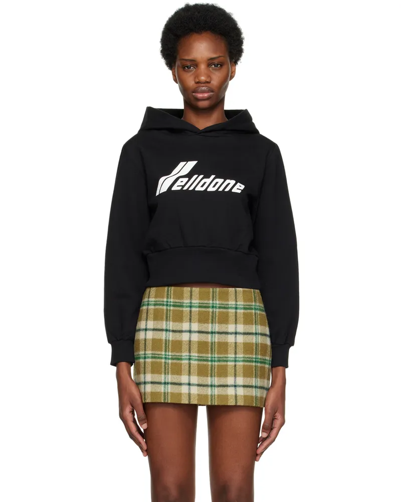WE 11 DONE Black Lettering Hoodie Black