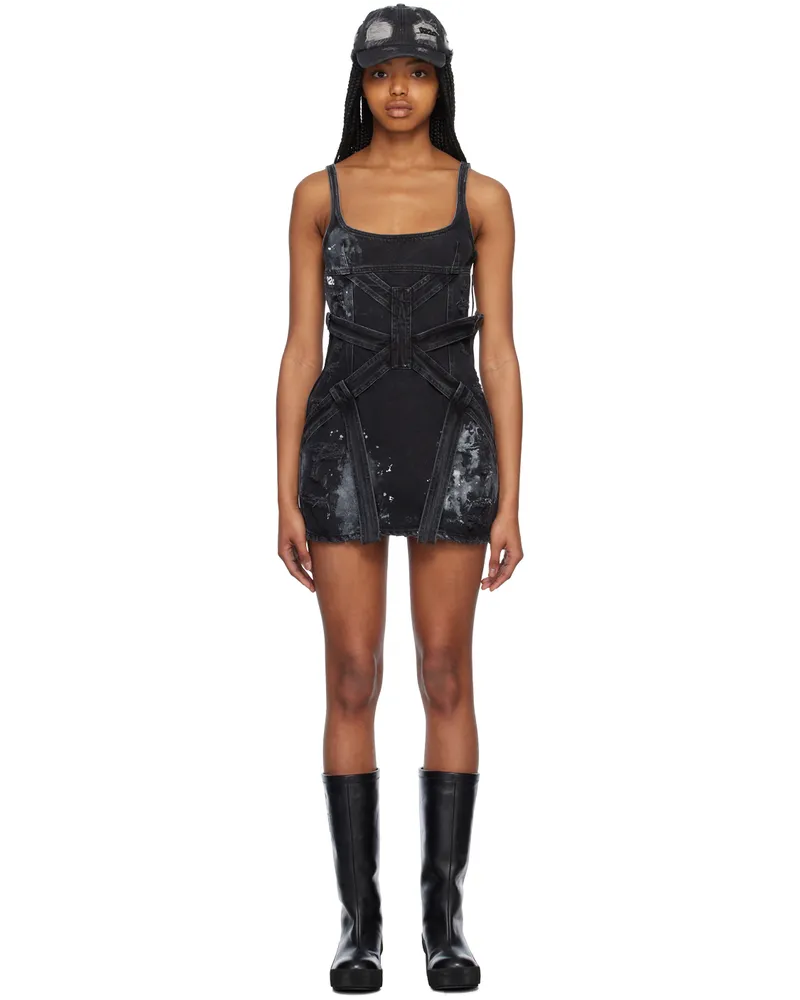 032c Gray Chandelle Painters Mini Dress Dark